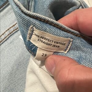 Madewell The Perfect Vintage Straight Leg Distressed Jeans Size 29